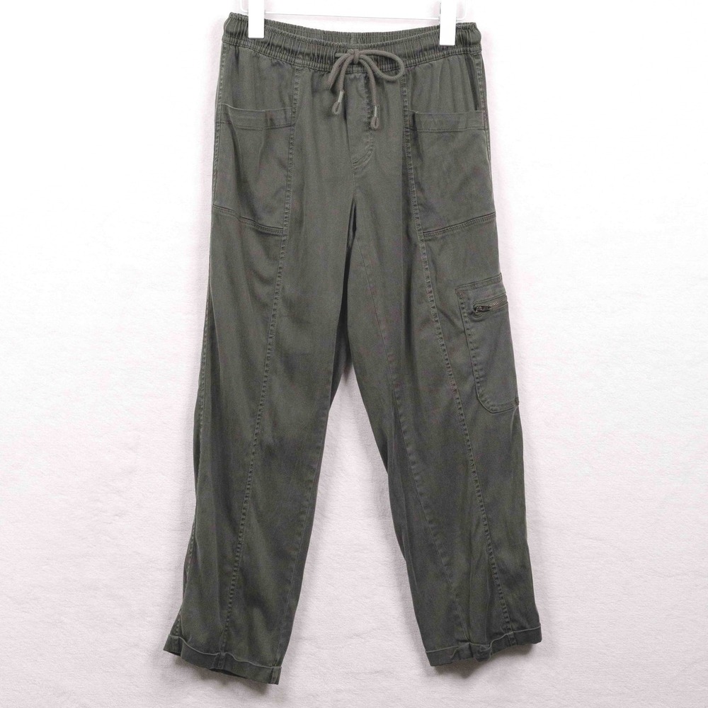NICOLE MILLER NEW YORK Utility Jogger Cargo Pants Olive Green Sz S